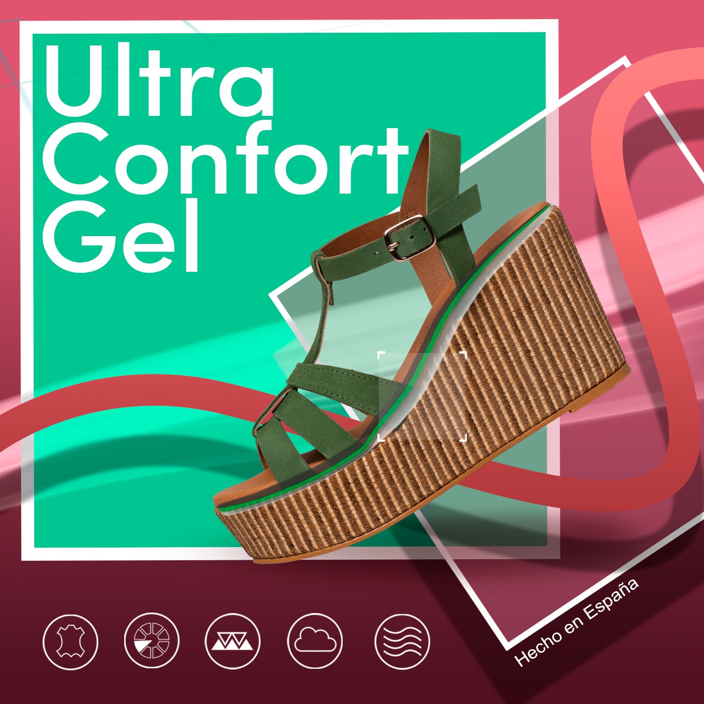 ÁMBAR - Cuñas CAMEL con plataforma de rafia