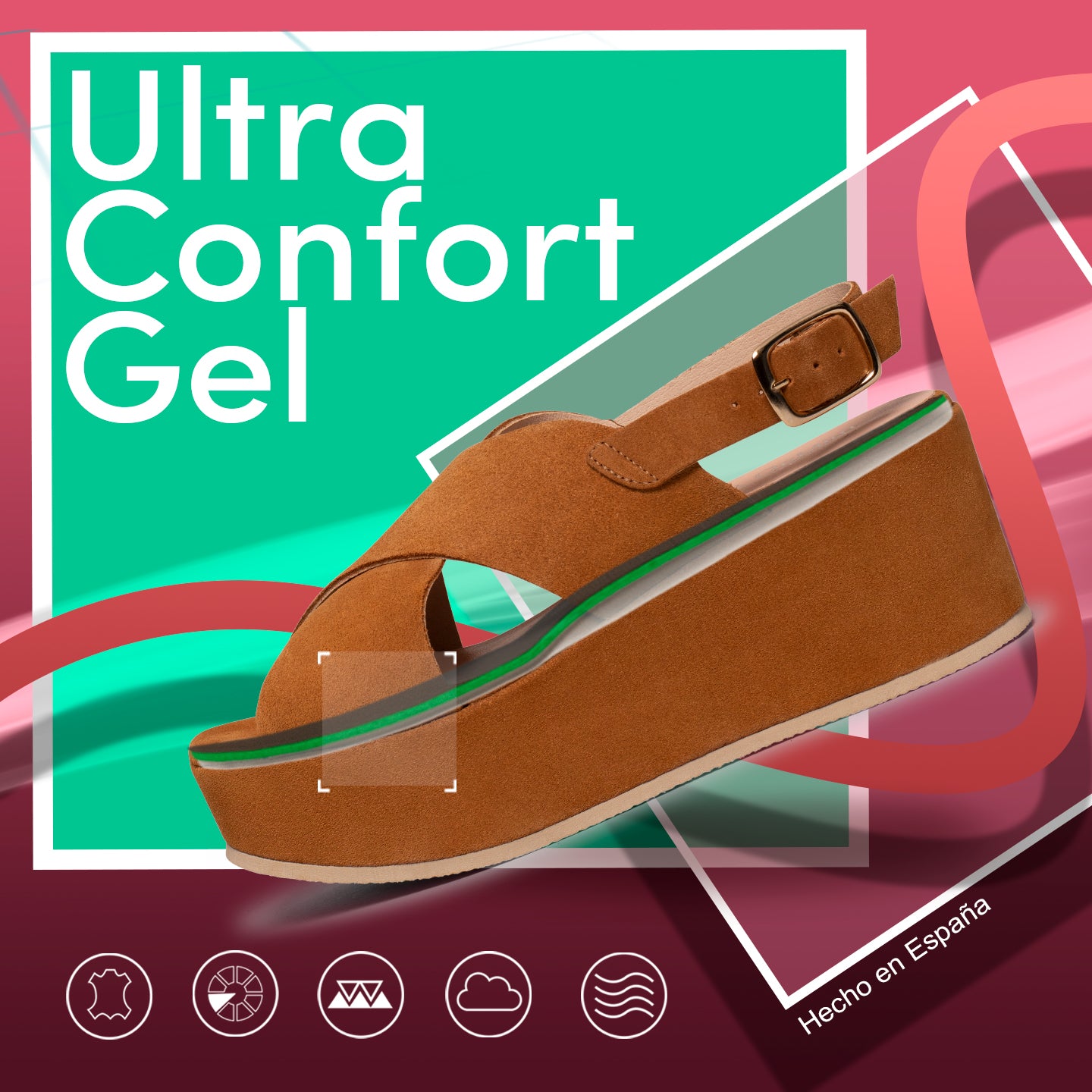 MARA Sandalia plataforma y tiras cruzadas GRIS