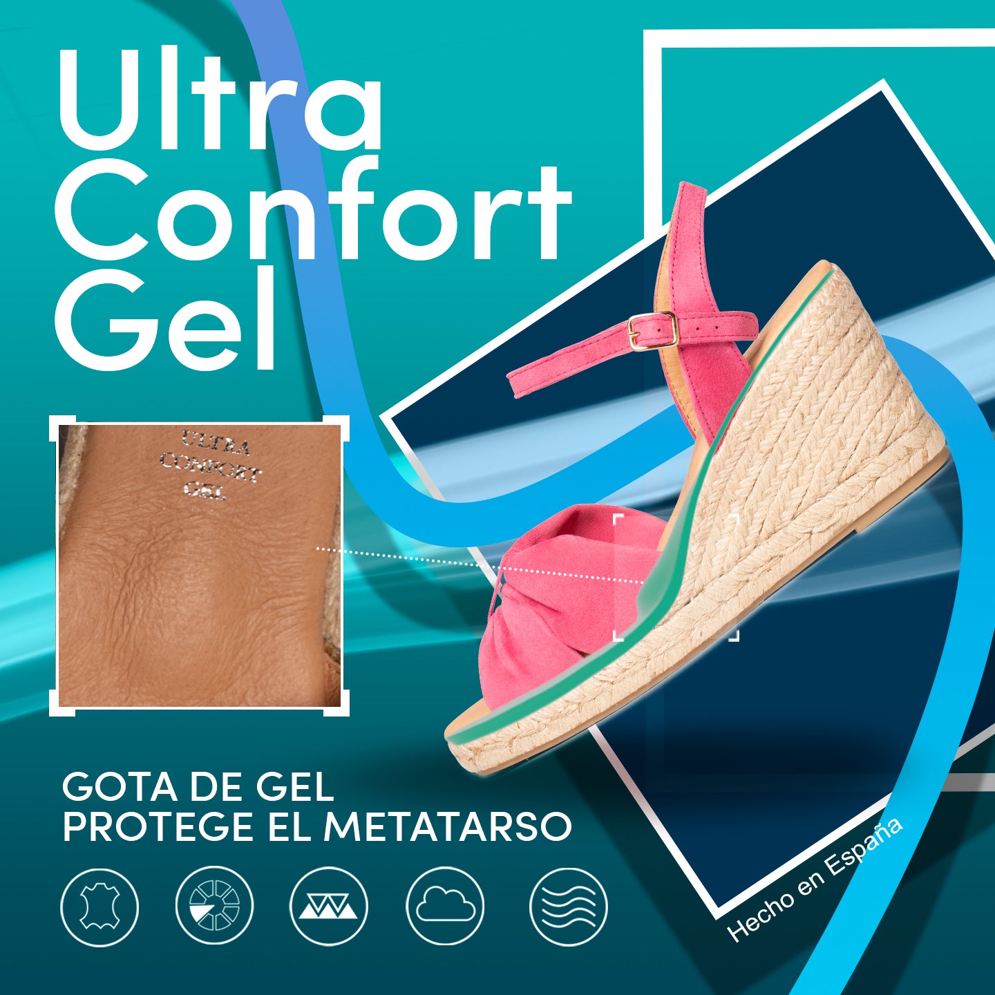 PALMA - Sandalias de esparto con cuña CAMEL