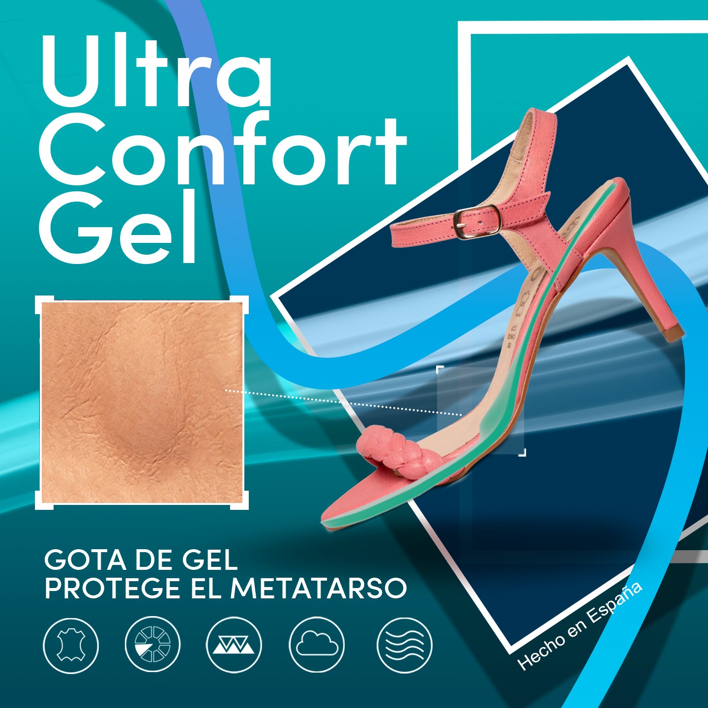 SUNSET - Sandalias AZULES de tacón de aguja elegantes