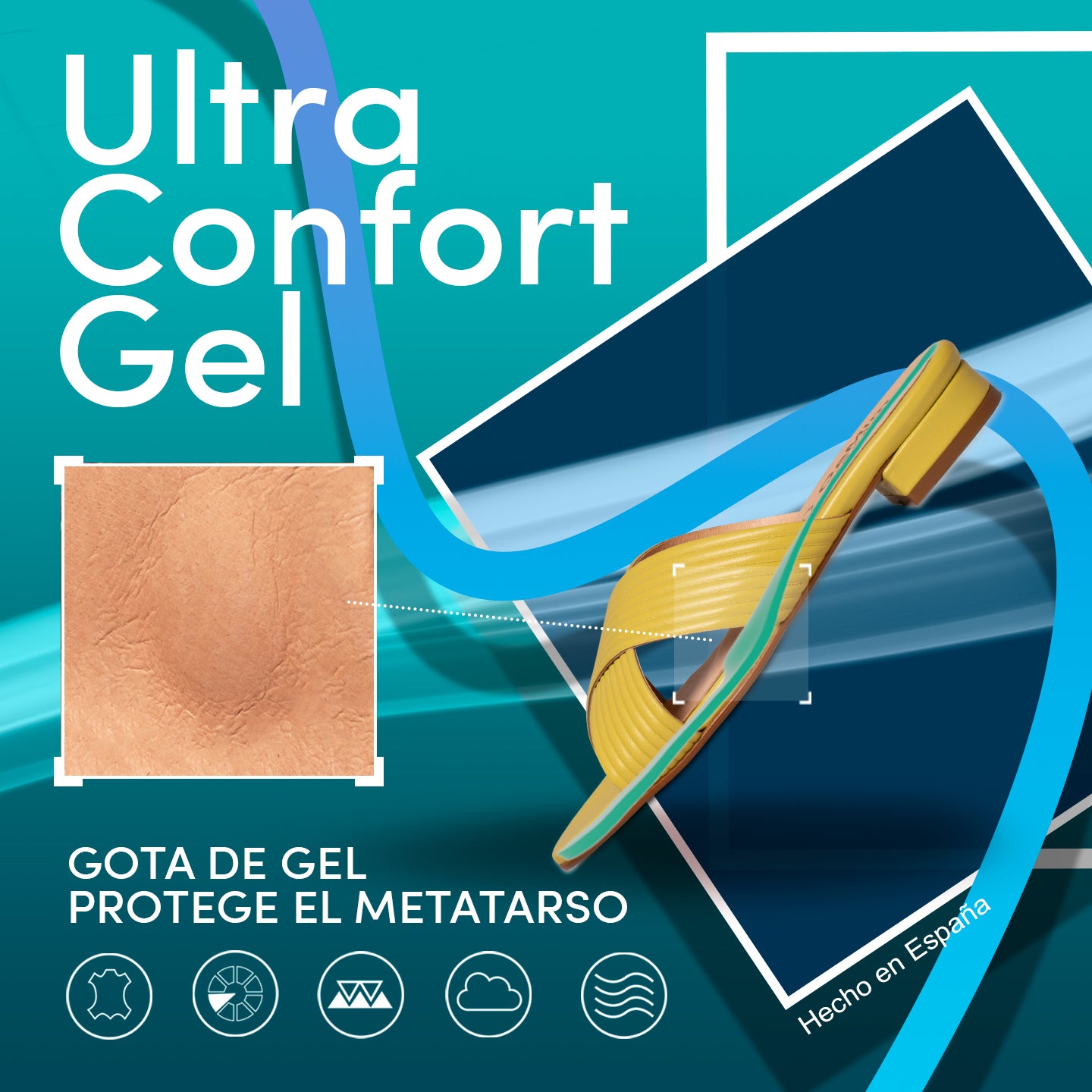 PALA Sandalias planas AZULES con tiras cruzadas