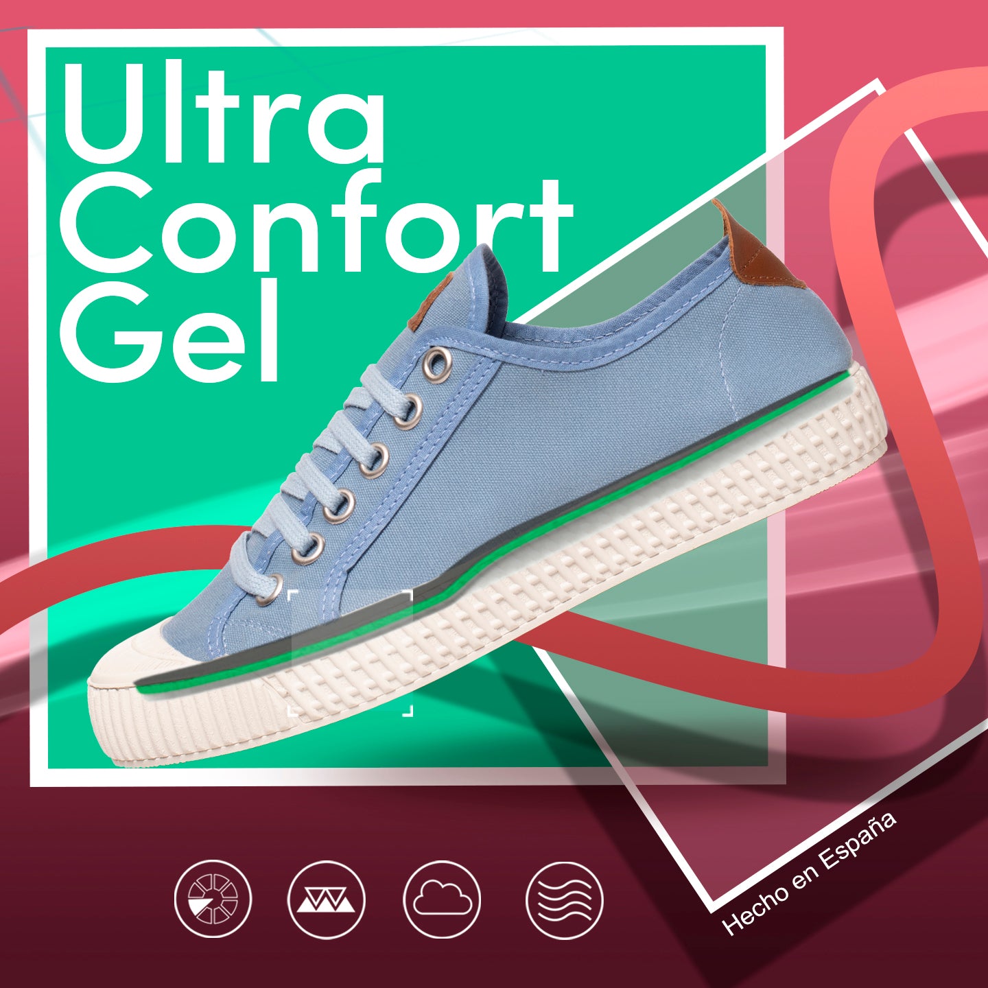 BAMBA Zapatillas de lona para mujer VERDE AGUA