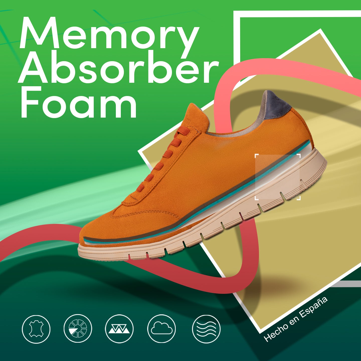 360 - Chaussures de sport décontractées JAUNE pour homme