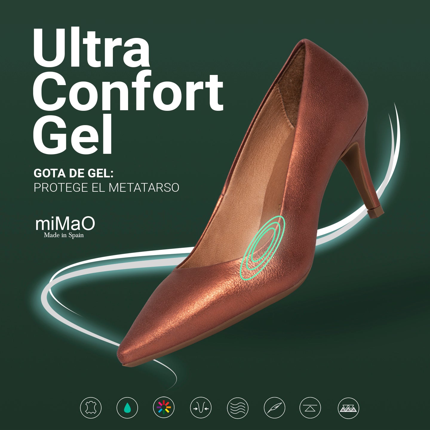 STILETTO Zapatos de piel metalizada CHAMPAGNE y tacón de aguja - miMaO ®