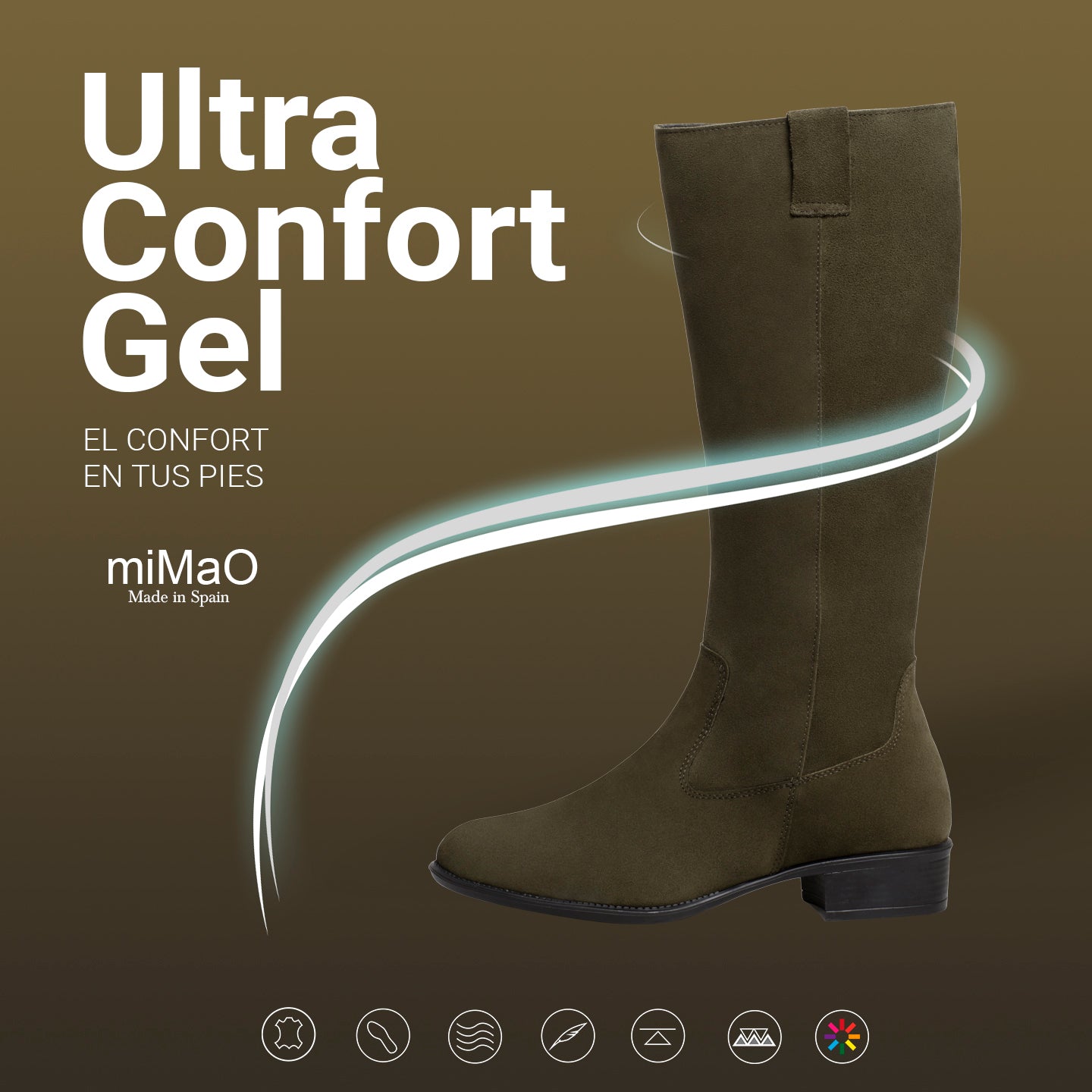 TEXAS Botas GRISES de tacón bajo - miMaO ®