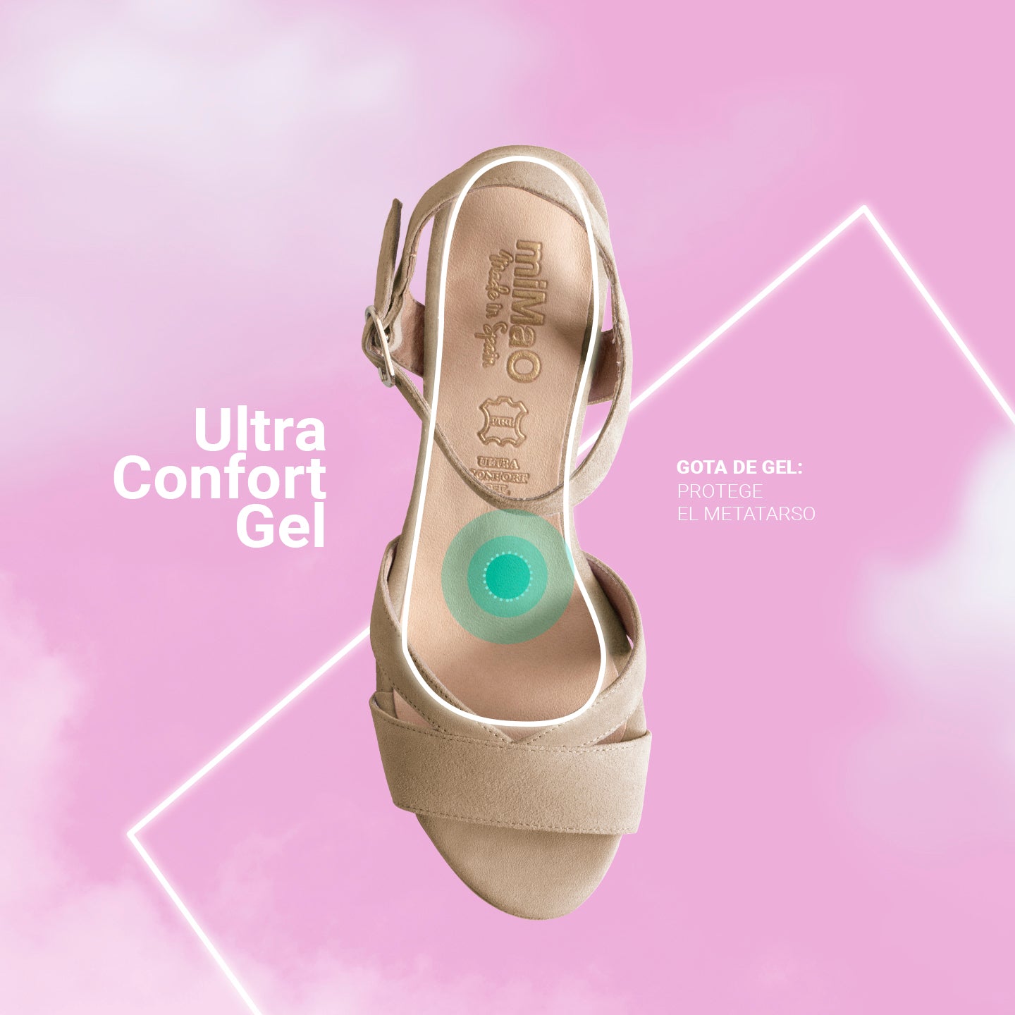 PARÍS - Sandalias con tacón ancho y plataforma NARANJAS