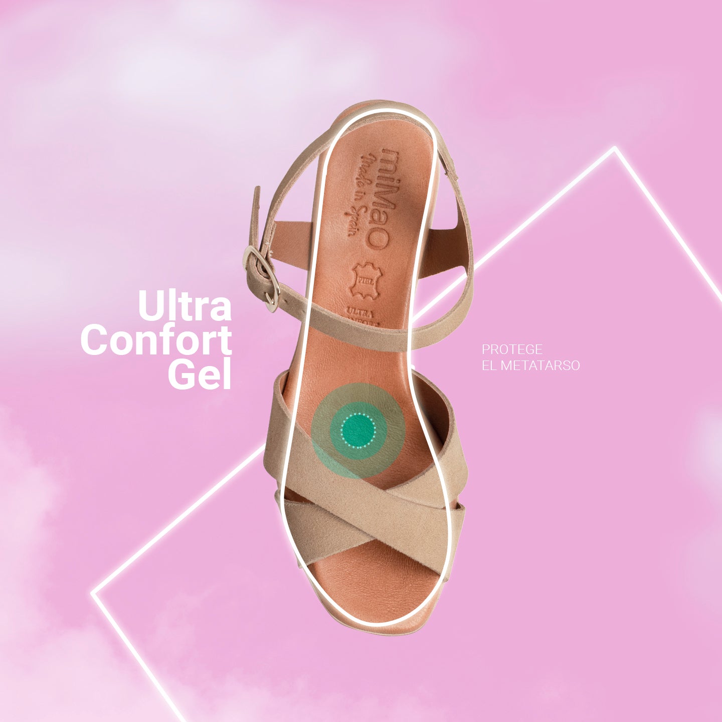 MYKONOS - Sandales avec plateforme et talon NUDE