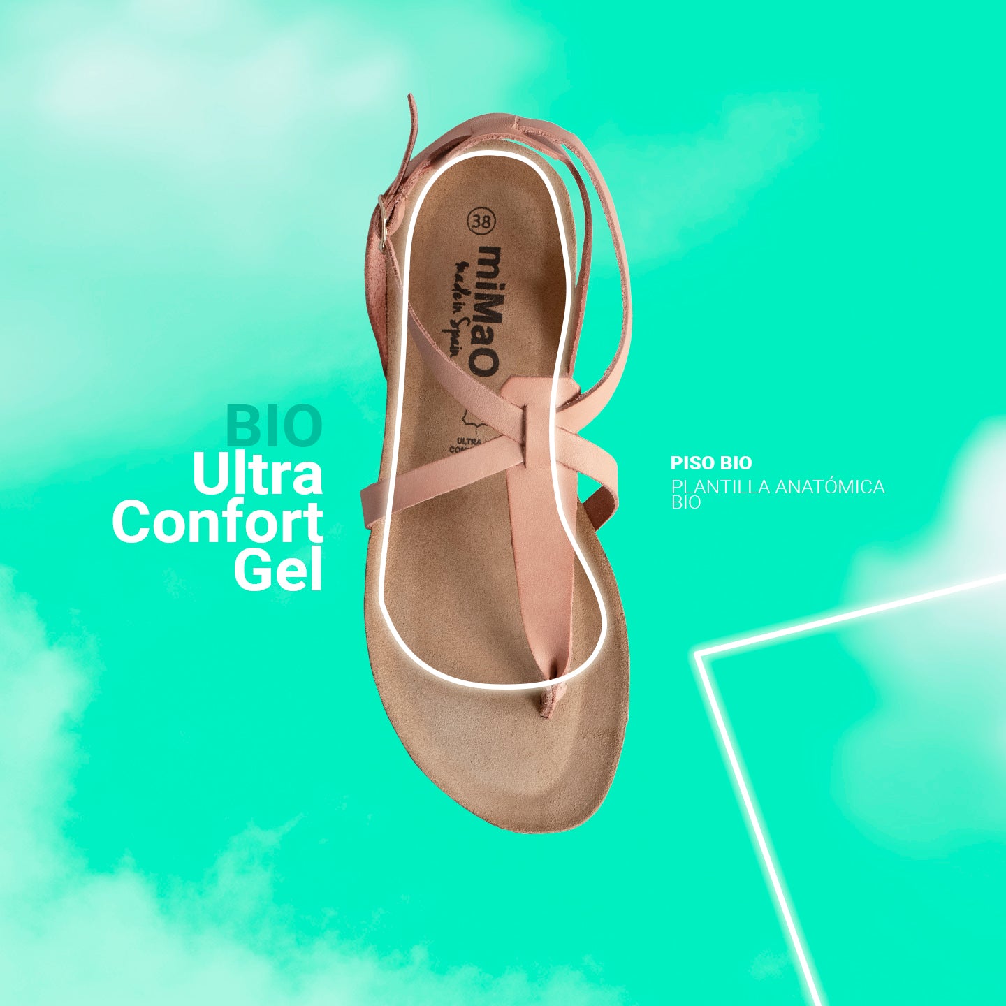 MARIPOSA – Nu-pieds à entre-doigts BLEU MARINE BIO