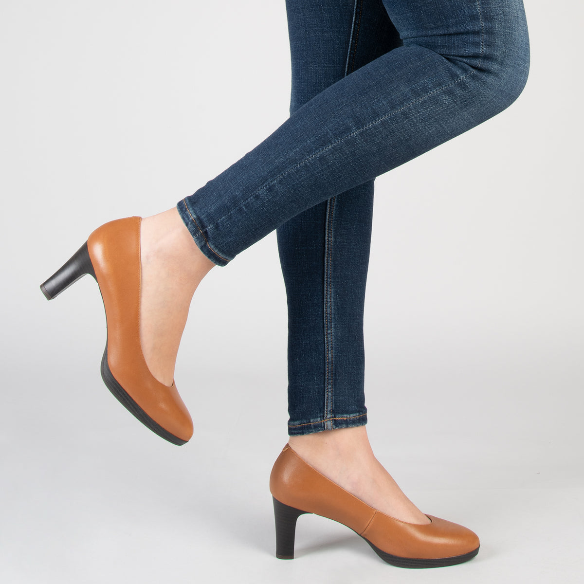 AZAFATA - Zapatos con tacón y plataforma CAMEL
