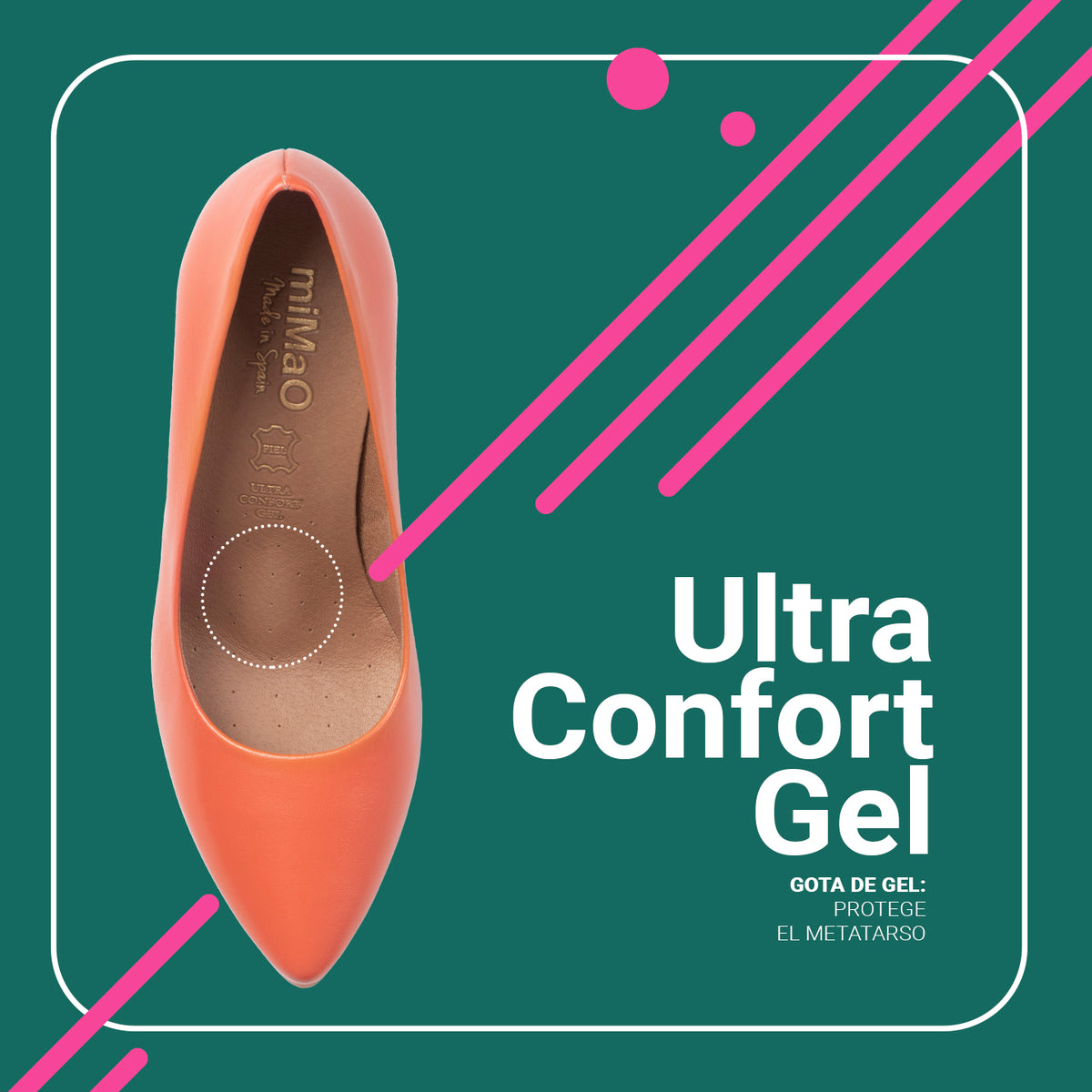 URBAN S SALON – Zapatos de tacón medio de napa CAMEL
