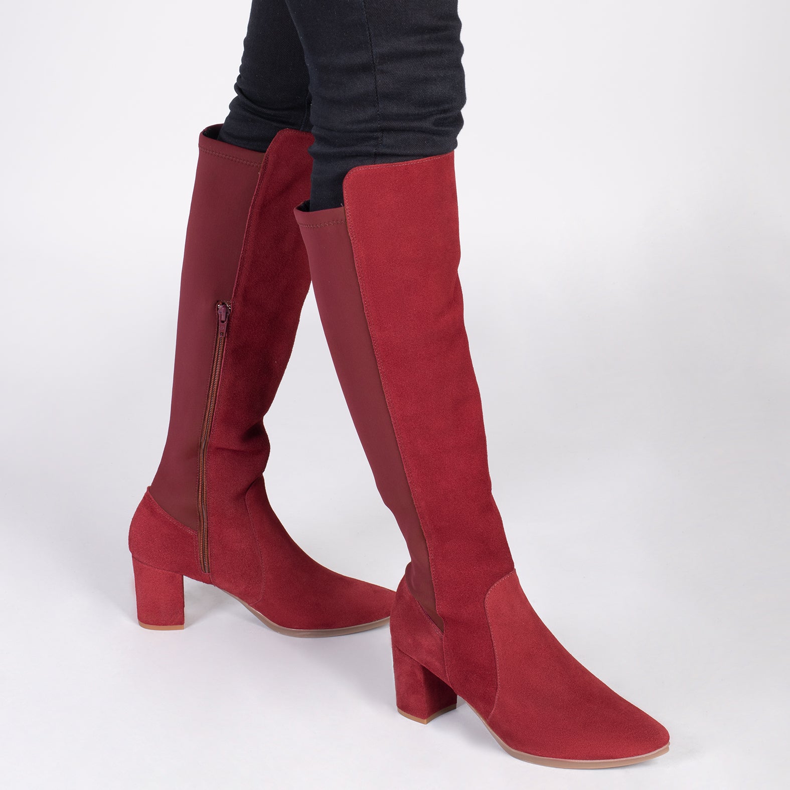 SUNSET – Botas de tacón elásticas GRANATE - miMaO ®