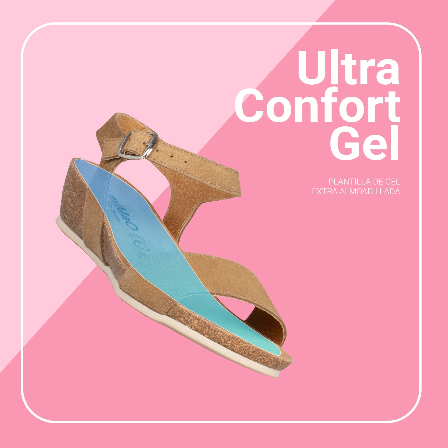 OAK – Sandalias Bio de serraje con cuña NARANJA