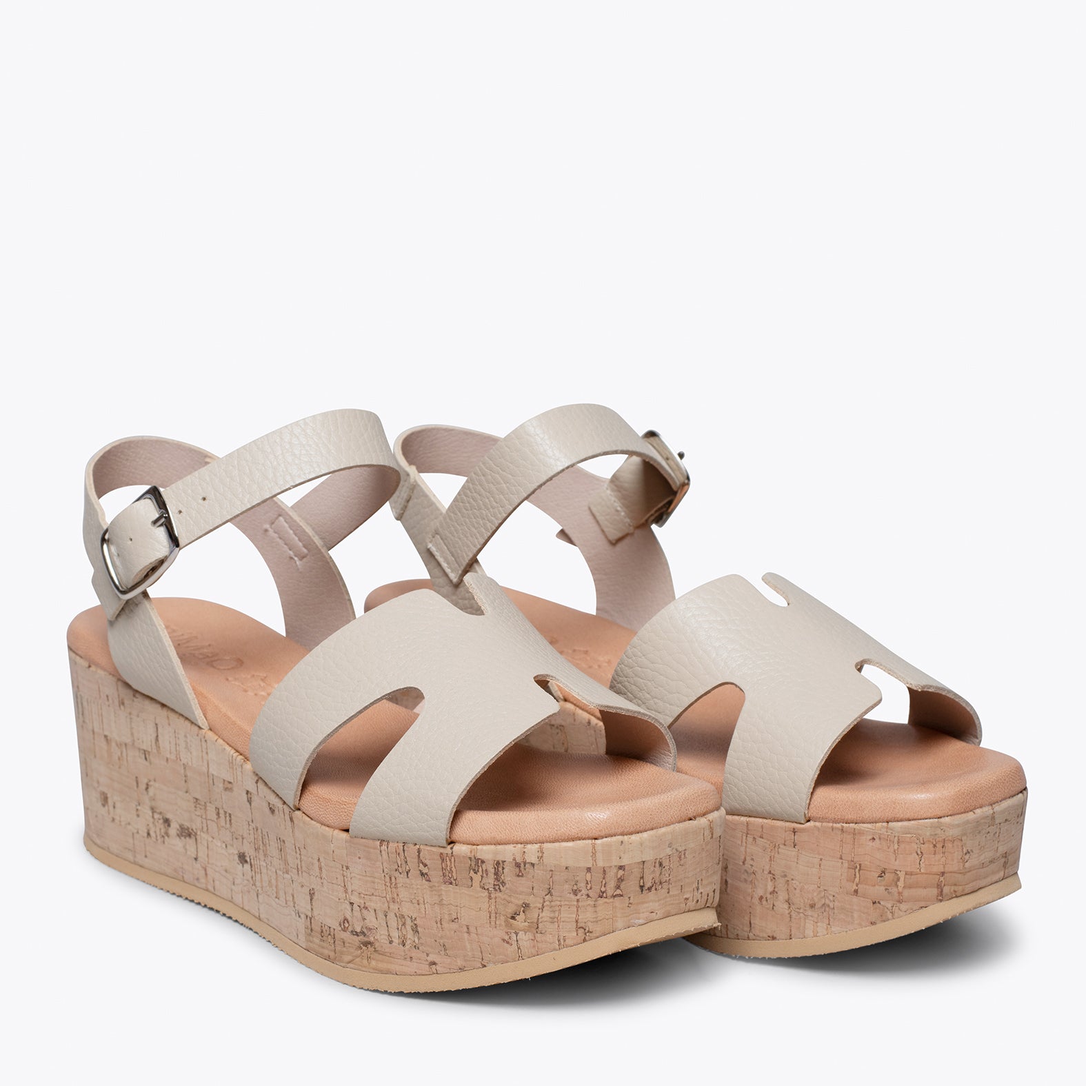 HACHE – Sandalia con cuña de corcho BEIGE