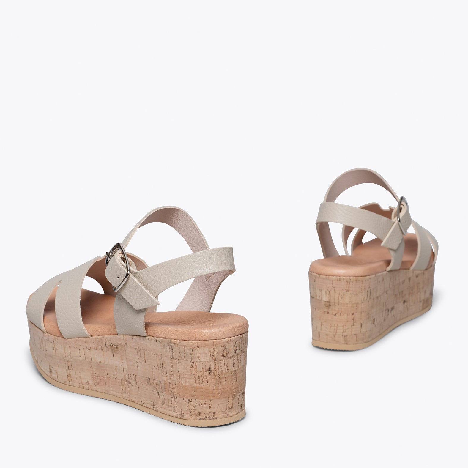 HACHE – Sandalia con cuña de corcho BEIGE