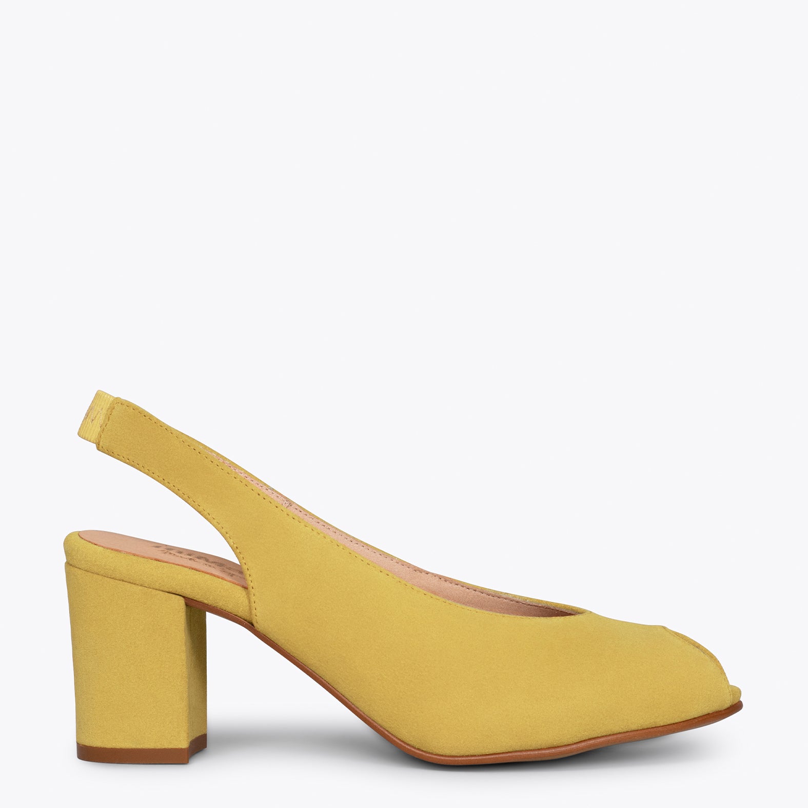 Mustard peep best sale toe shoes