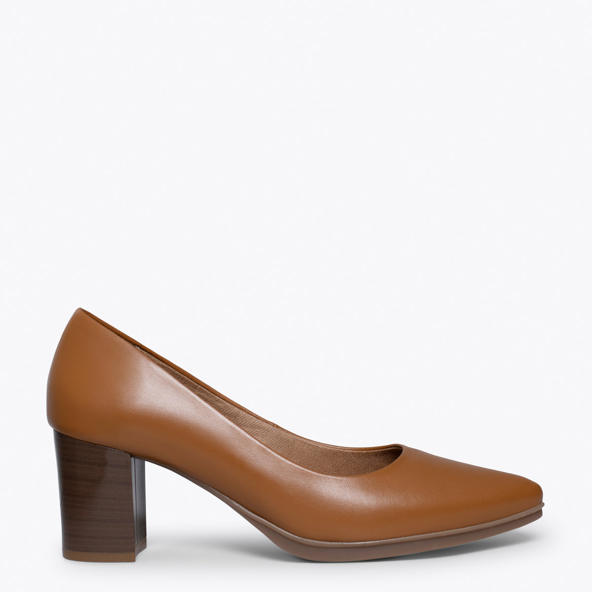 URBAN S SALON - Zapatos CAMEL con tacón madera