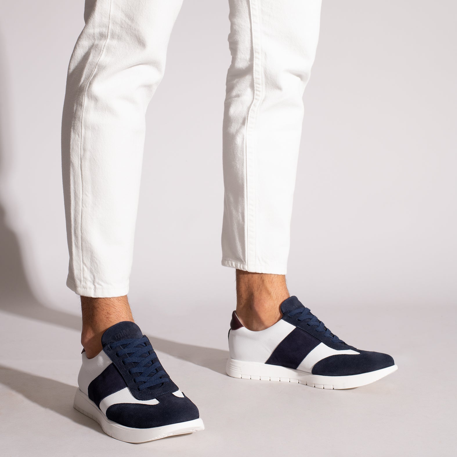 SPORT Deportivo casual MARINO Y BLANCO de piel combinada