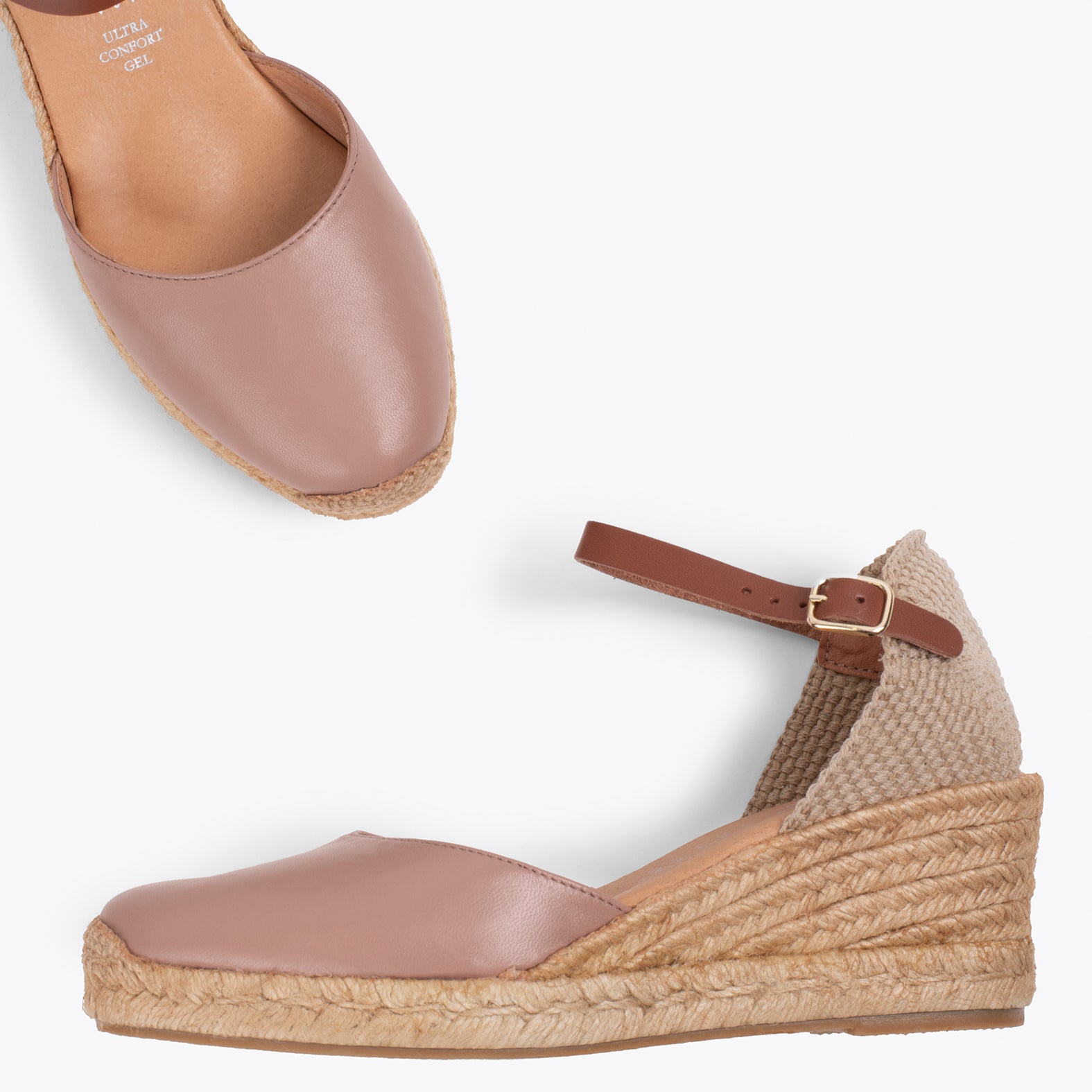 CALELLA Sandalias de esparto MAQUILLAJE en napa