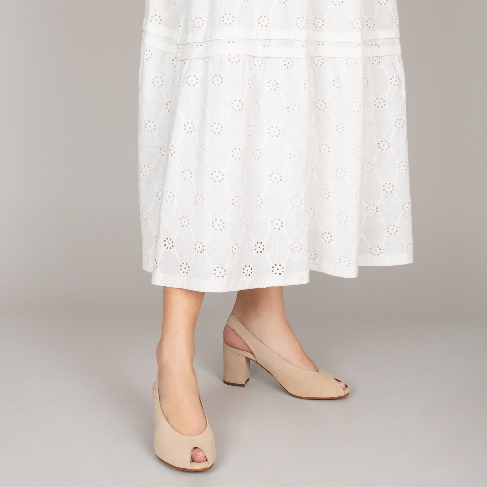 WOMAN – BEIGE peep-toe high heel