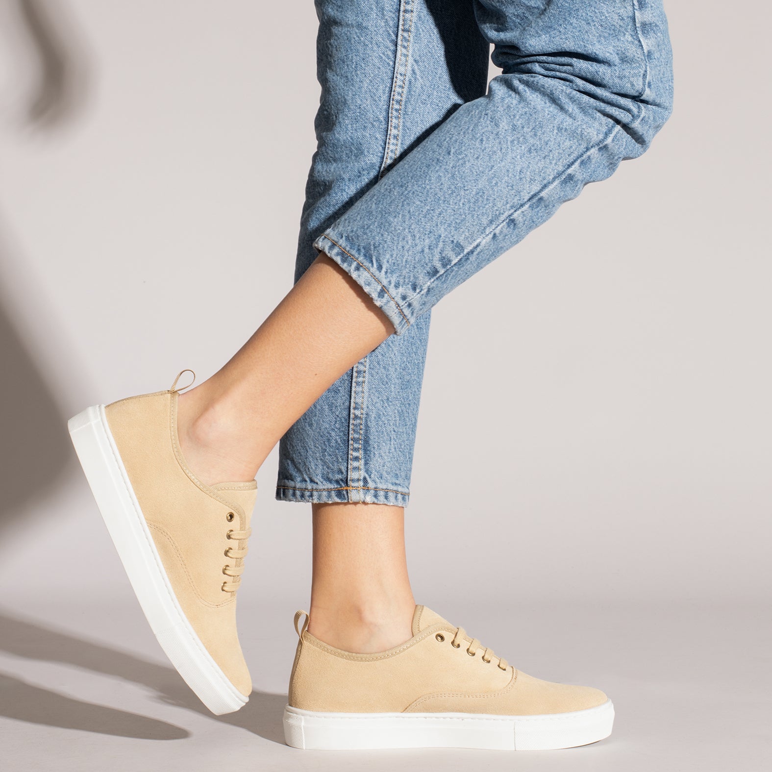 WANDER Zapatillas con plataforma de mujer BEIGE
