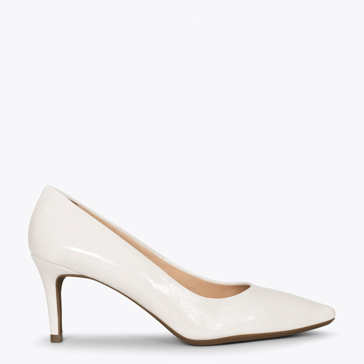 STILETTO Zapatos de charol BLANCO con tacón de aguja