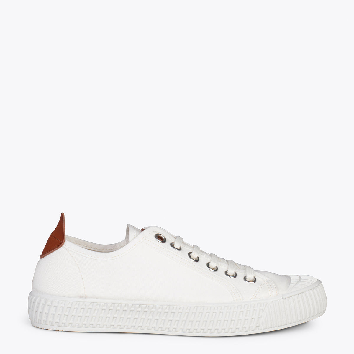 BAMBA – Zapatillas casuals de lona para mujer BLANCO