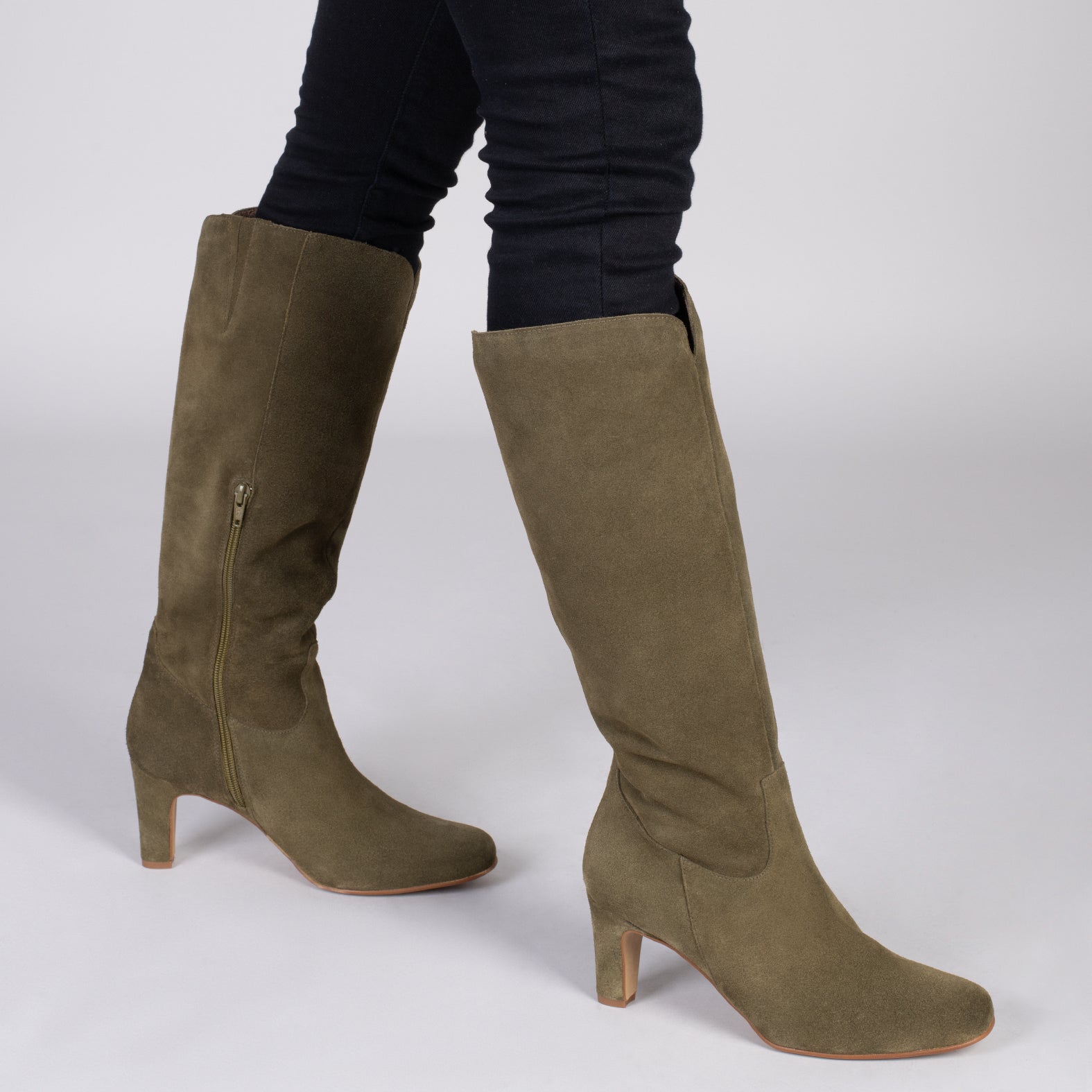 Botas URBAN Redondas – Botas de caña alta con tacón VERDE