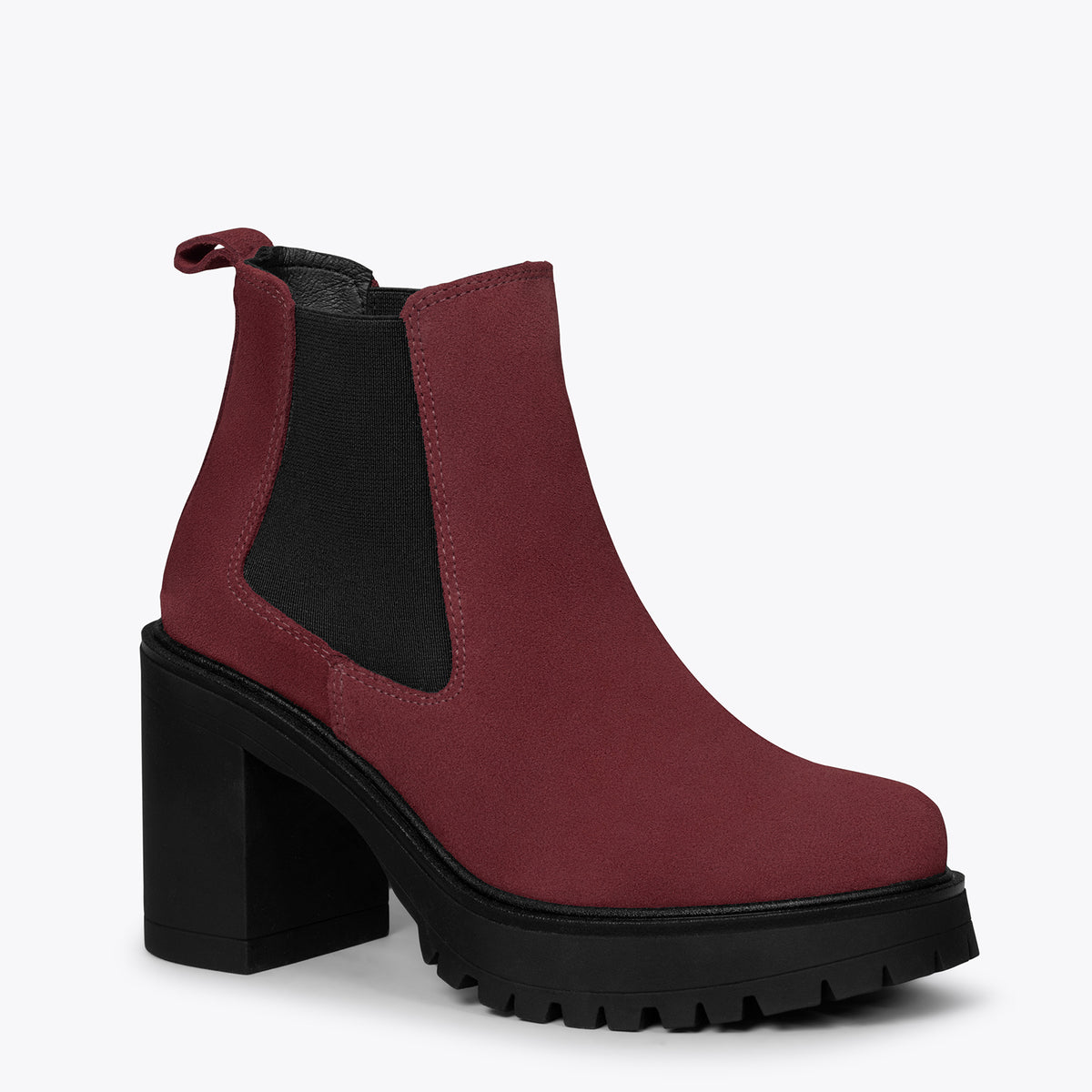 TOKIO - Botines BURDEOS con tacón y plataforma