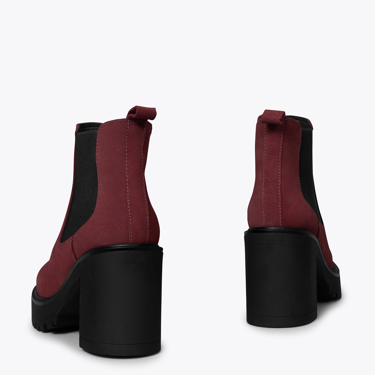 TOKIO - Botines BURDEOS con tacón y plataforma
