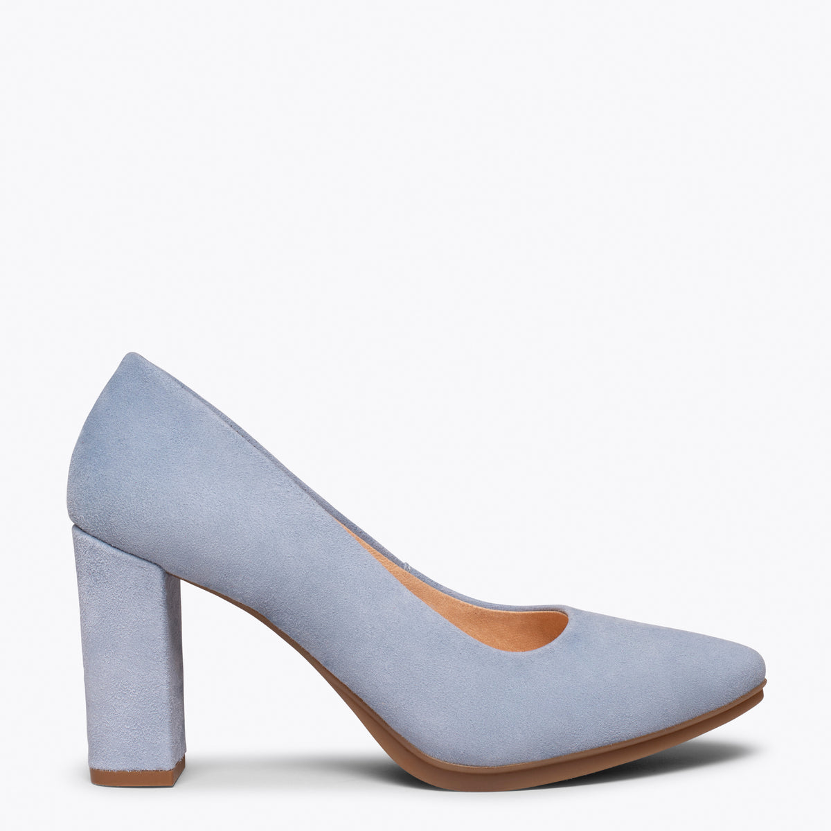URBAN – Zapatos de tacón alto de ante CELESTE