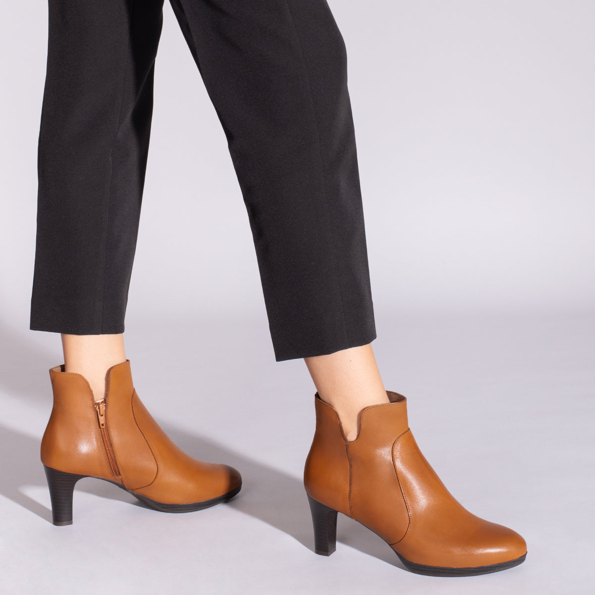 ROMA - Botines de vestir con tacón CAMEL