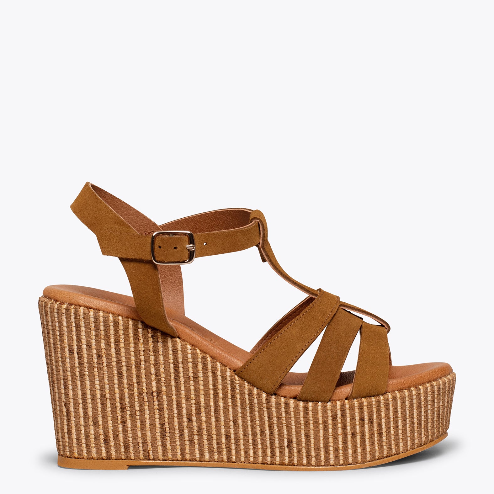 ÁMBAR - Cuñas CAMEL con plataforma de rafia