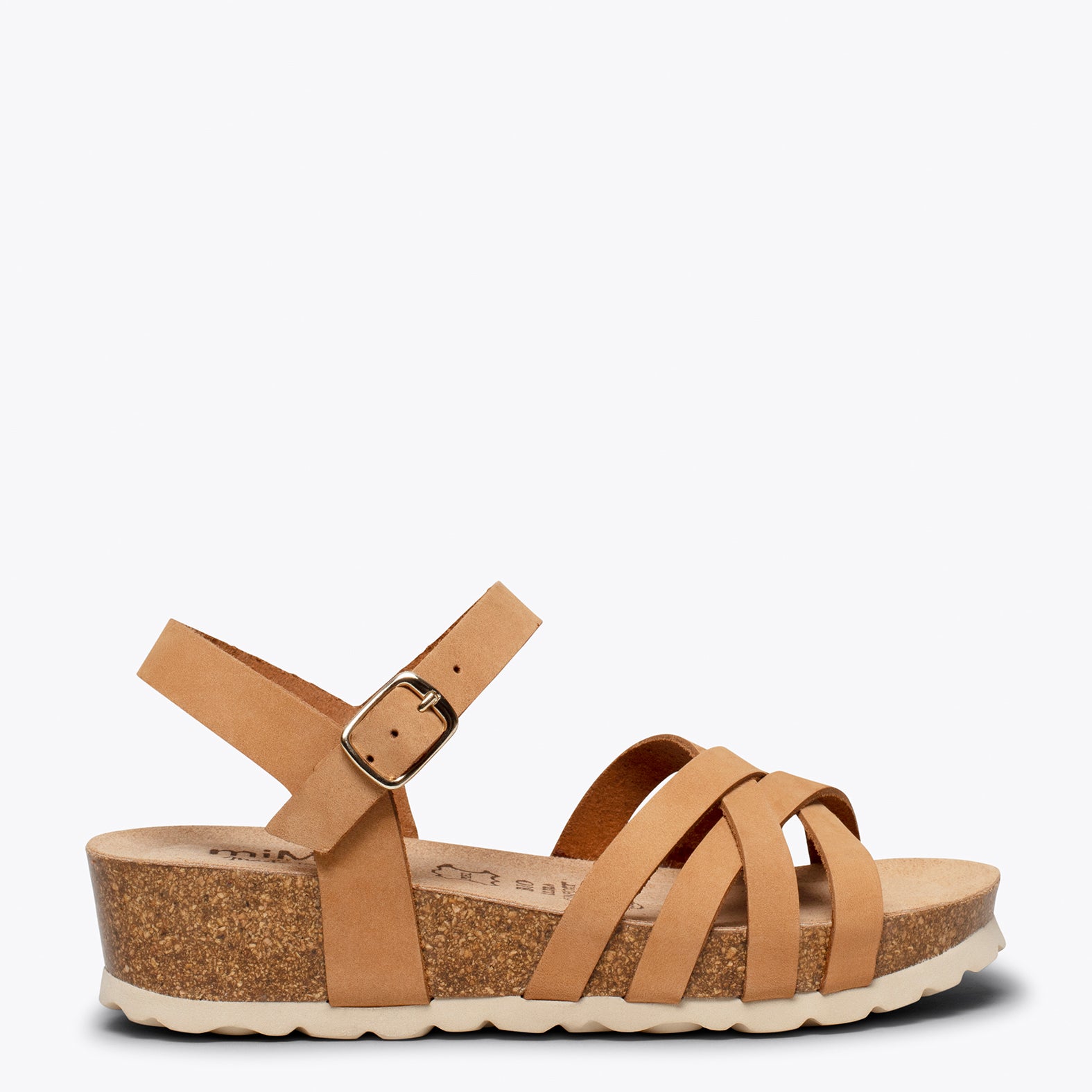 PRINCESS – CAMEL suede bio sandals for kids