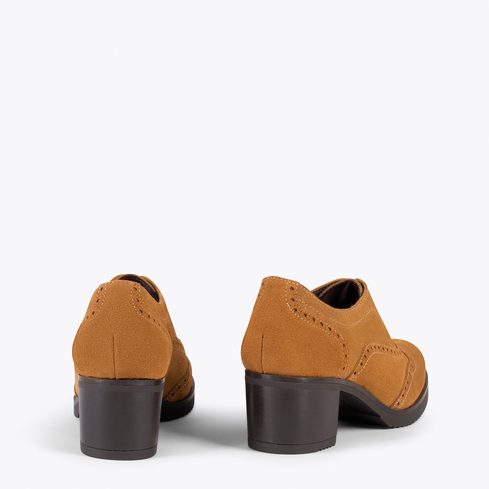 OXFORD – Blucher de mujer con tacón CAMEL