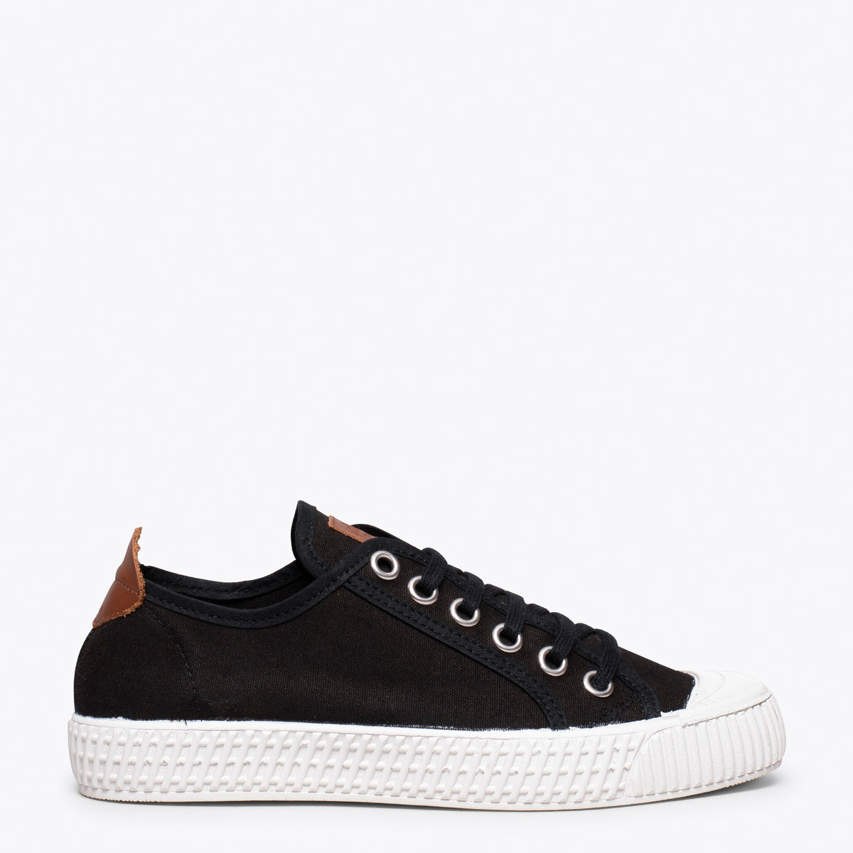 BAMBA – Zapatillas casuals de lona para mujer NEGRO