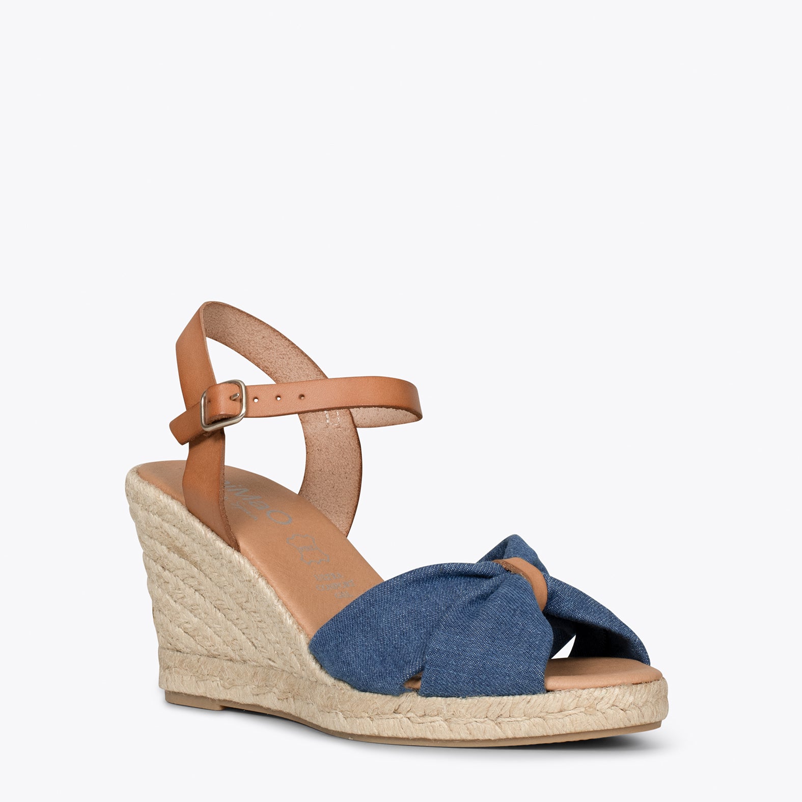 PALMA – DENIM high heel espadrilles