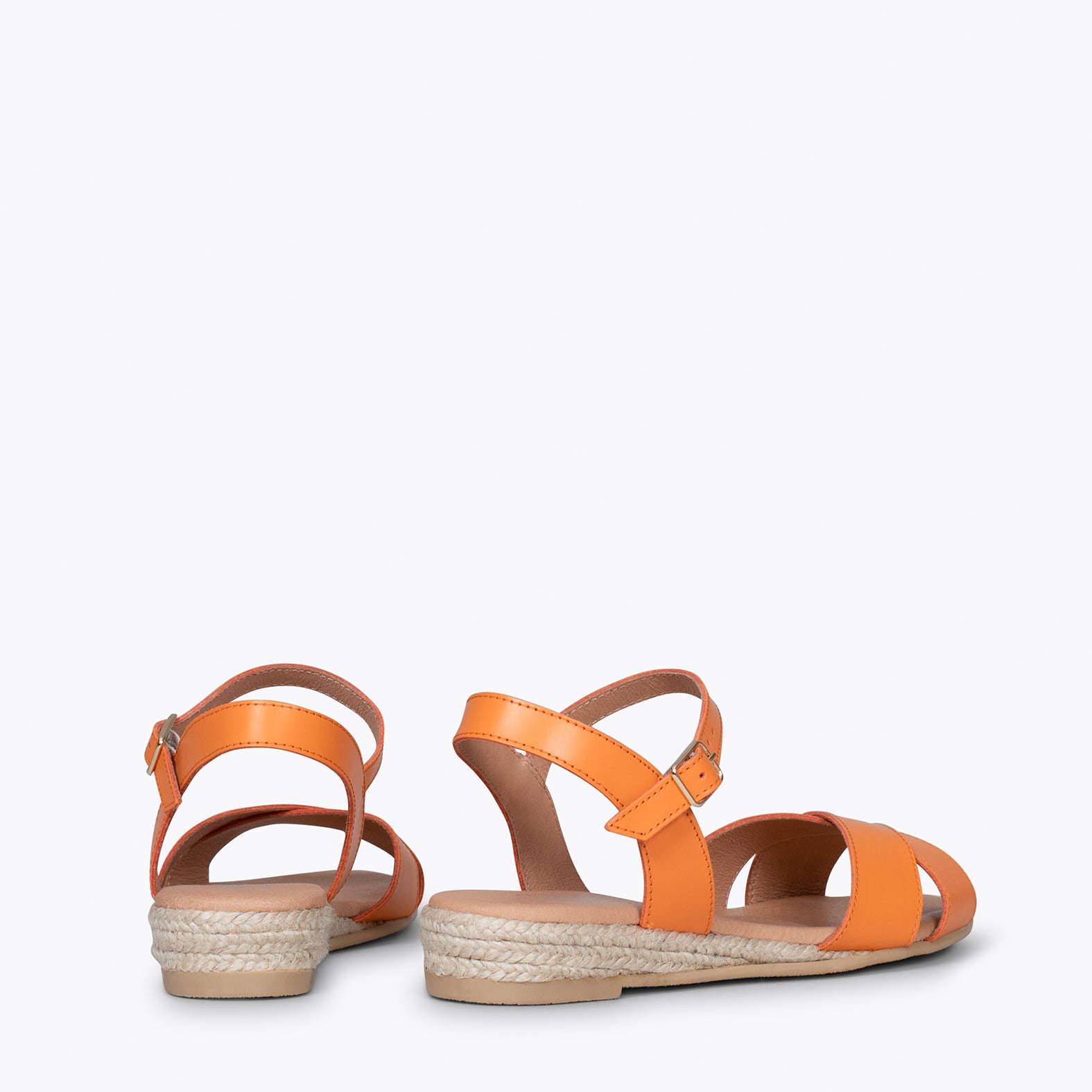 CÍES – ORANGE flat espadrille with crossed straps