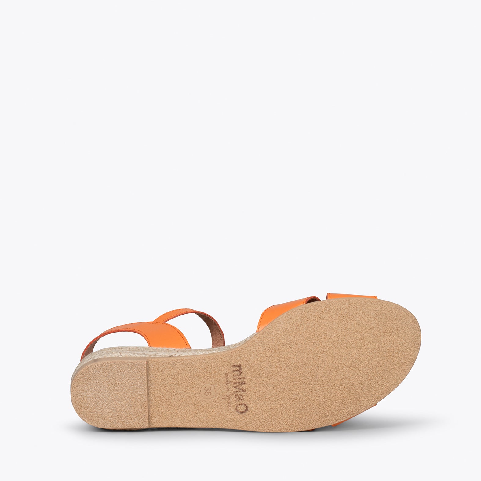 CÍES – ORANGE flat espadrille with crossed straps