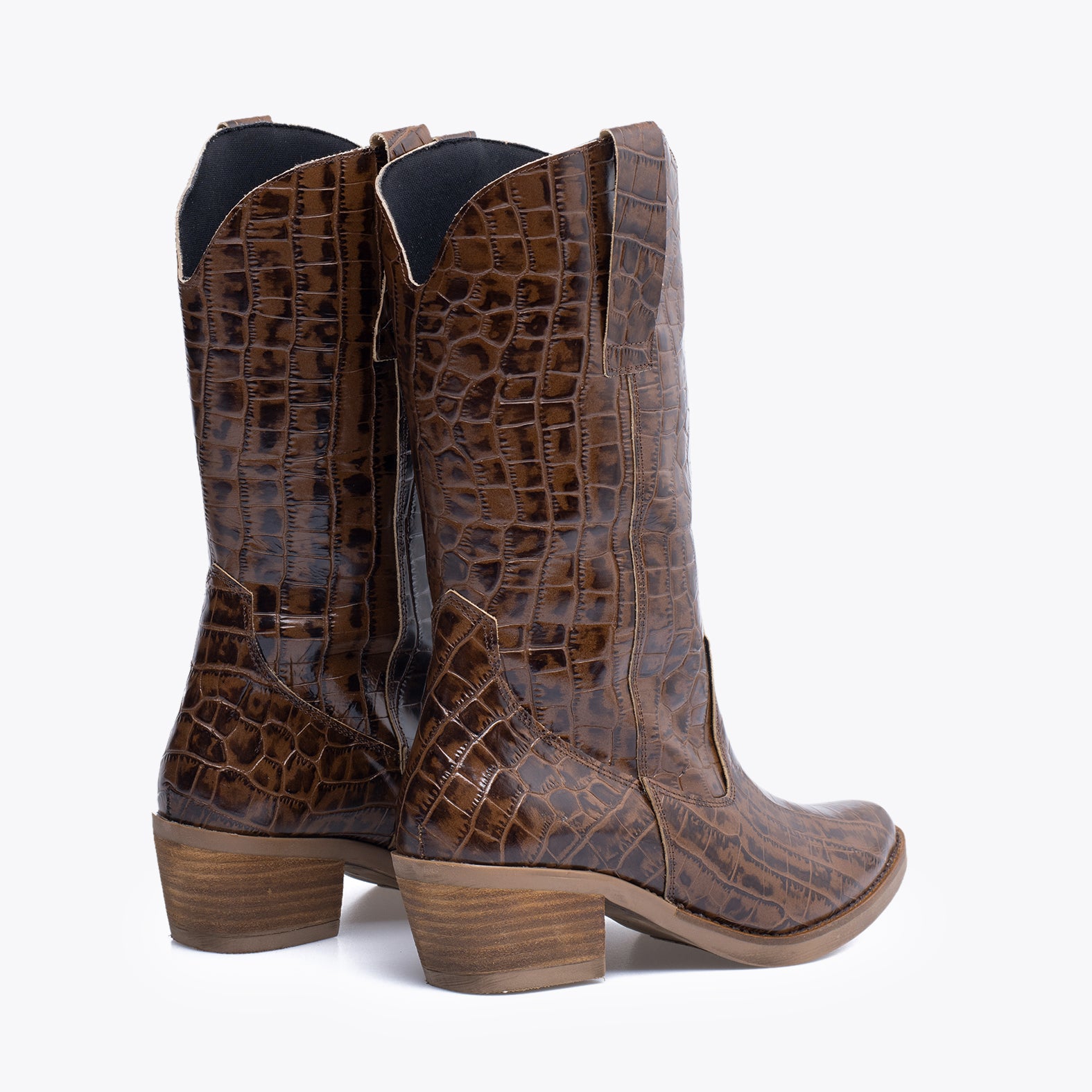 VEGAS Botas Cowboy de mujer con grabado COCO MARRÓN