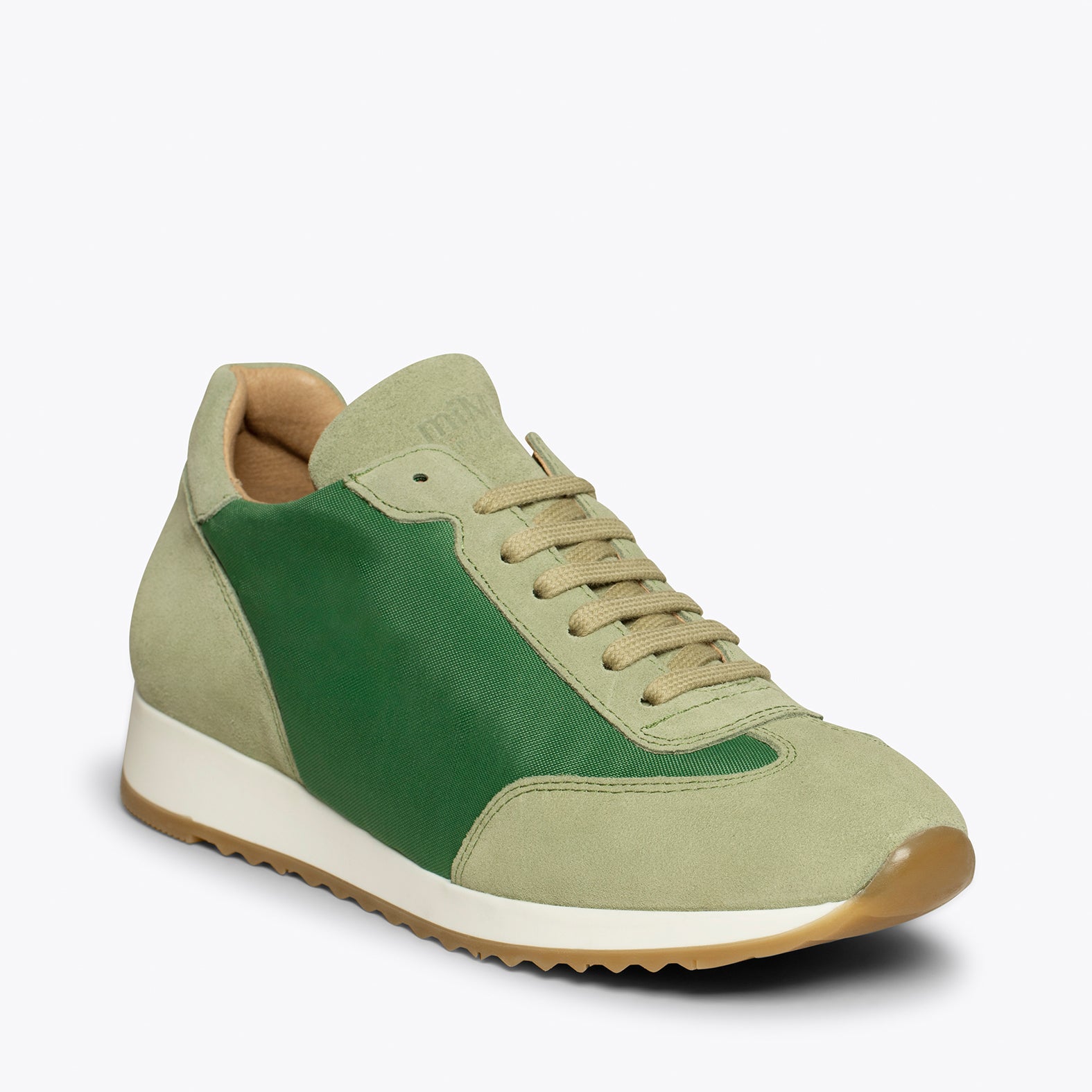 CASUAL - Sneakers cuir VERT et nylon