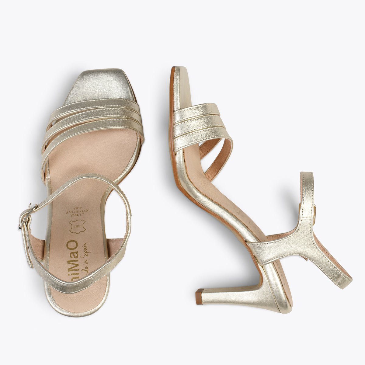 CANNES – GOLDEN strap high heel sandal