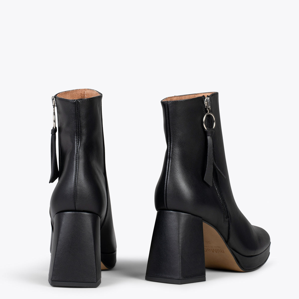 SIENA – Botines de tacón bloque con plataforma NEGRO
