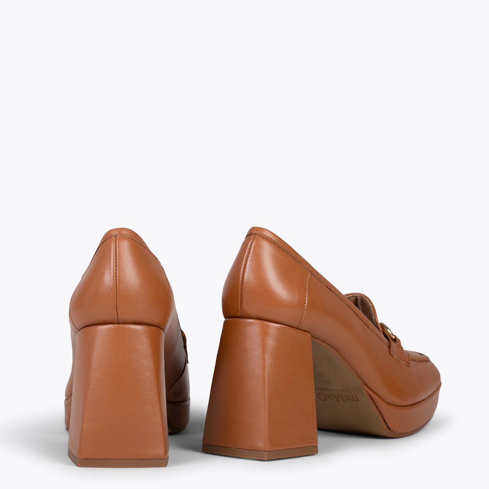 ANNETTE – Mocassins pour femme à talon et plateforme CUIR