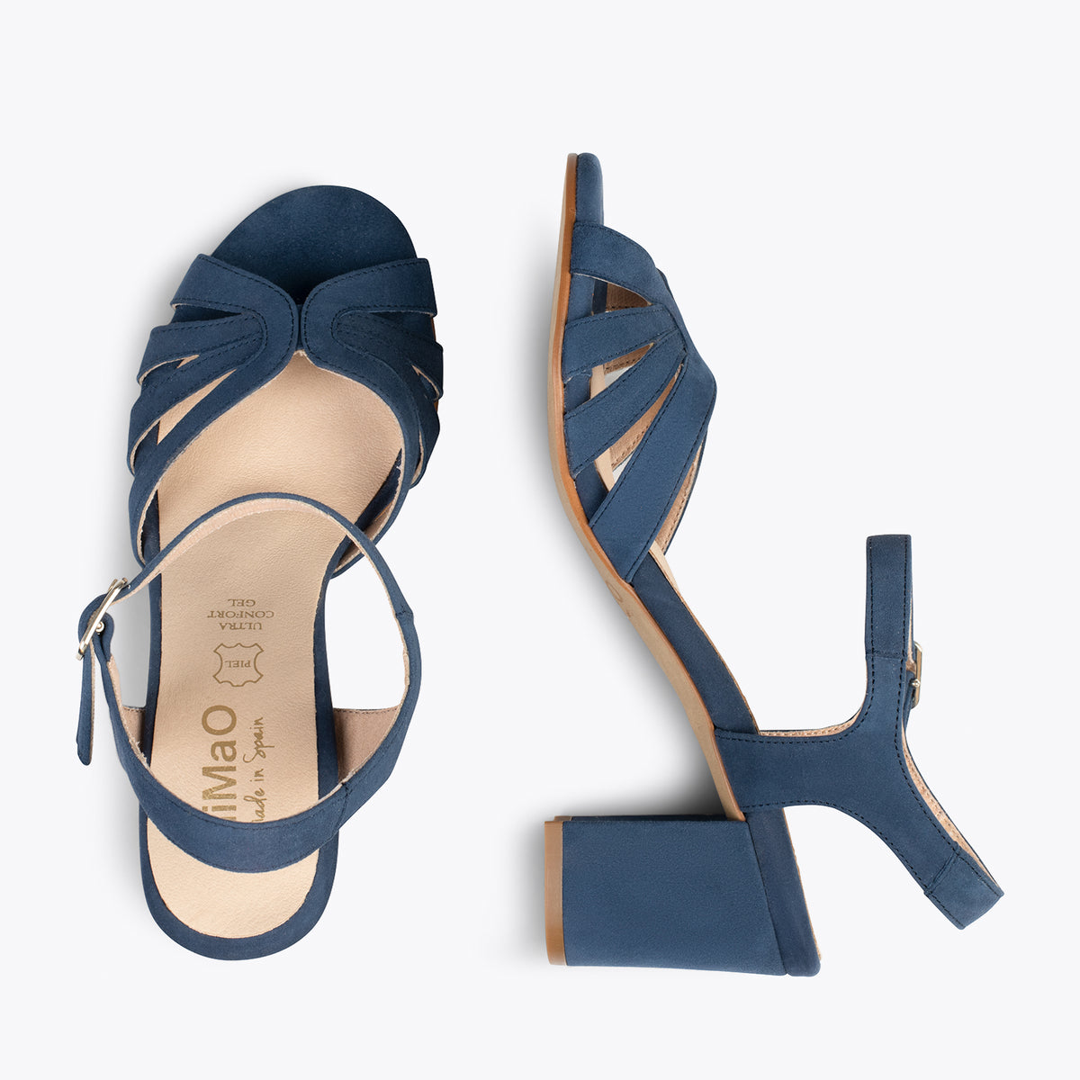 MUSE – NAVY block heel sandals