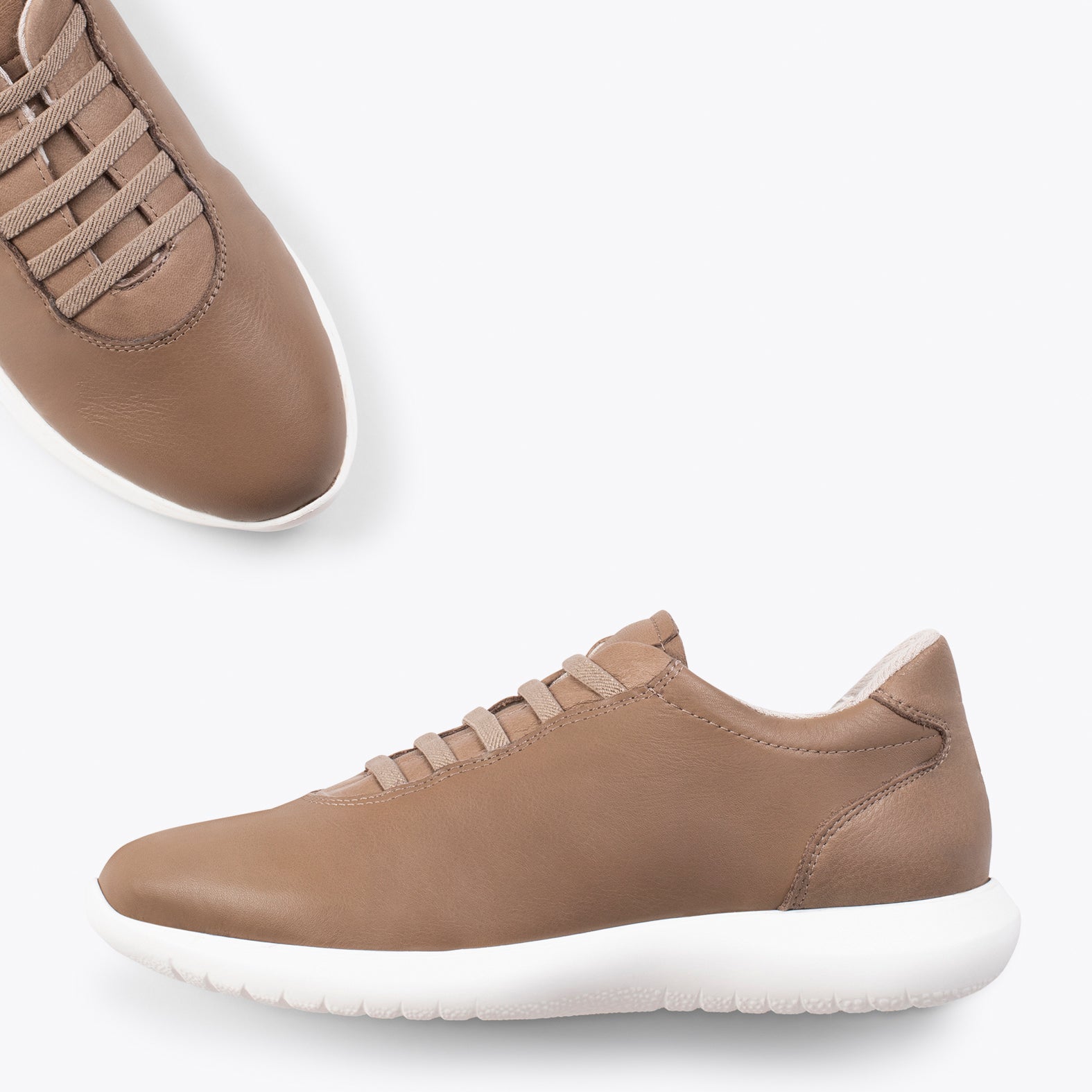 CHICAGO – Zapatillas elásticas sin cordones TAUPE