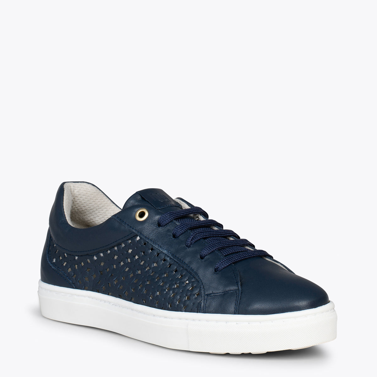 BREATHE – Zapatillas de napa con diseño troquelado MARINO