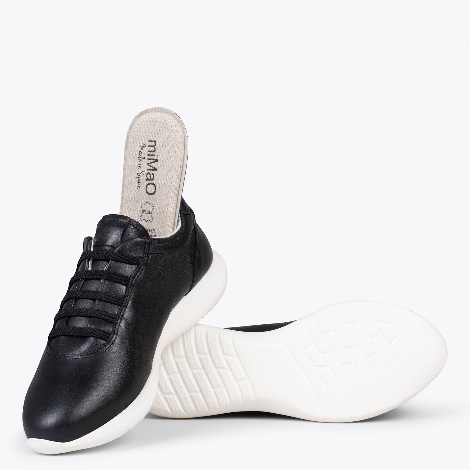 CHICAGO – Zapatillas elásticas sin cordones NEGRO BLANCO