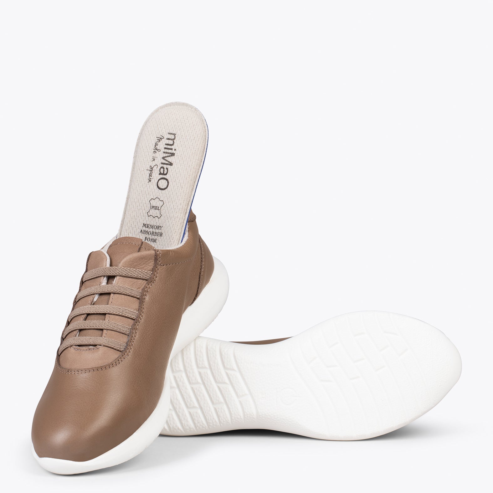 CHICAGO – Zapatillas elásticas sin cordones TAUPE