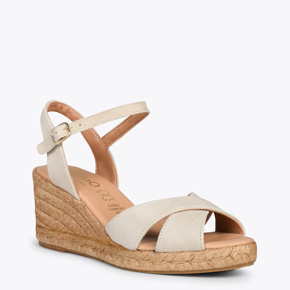 CALPE – BEIGE suede sandal espadrille