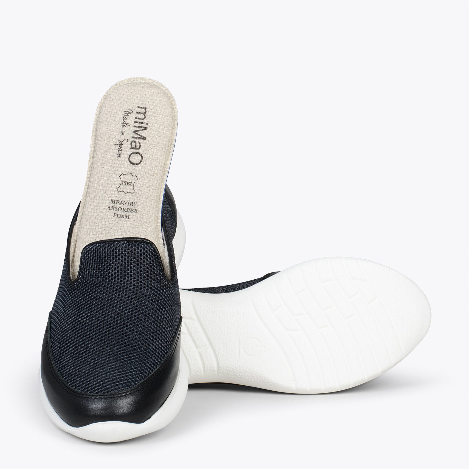 SLIPPER SPORT – Zapatilla sin cordones con diseño en rejilla NEGRO